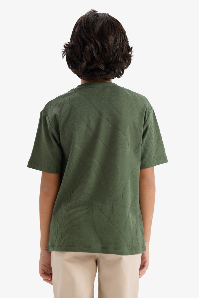 DeFacto Green Boy Boy Regular Fit Crew Neck Short Sleeve T-Shirt Casual - Image 5
